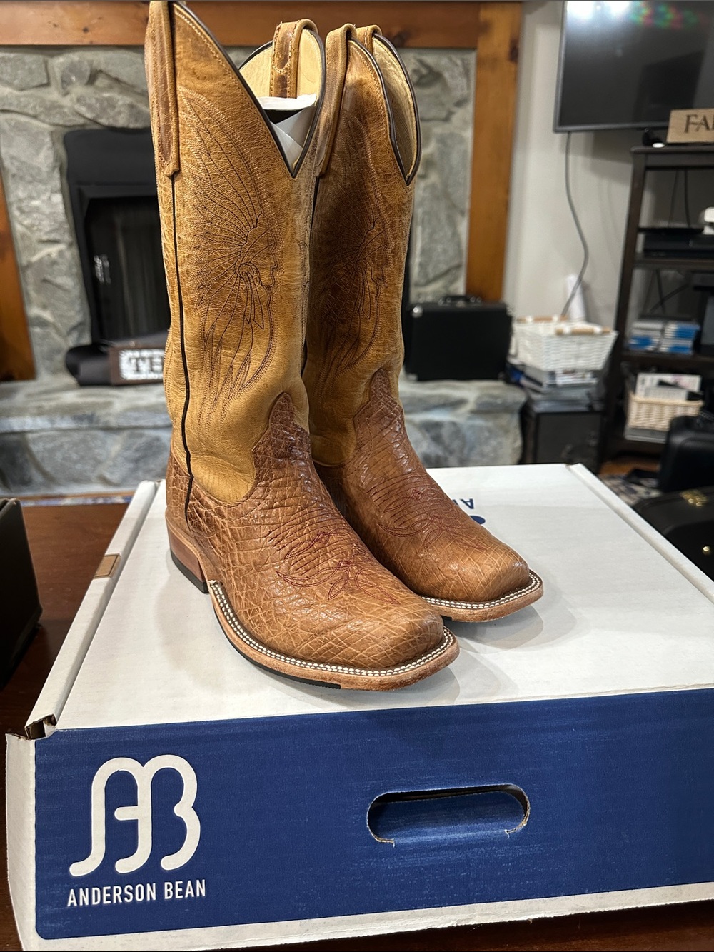 Anderson Bean Brown Tan Men's Western Cowboy Boots